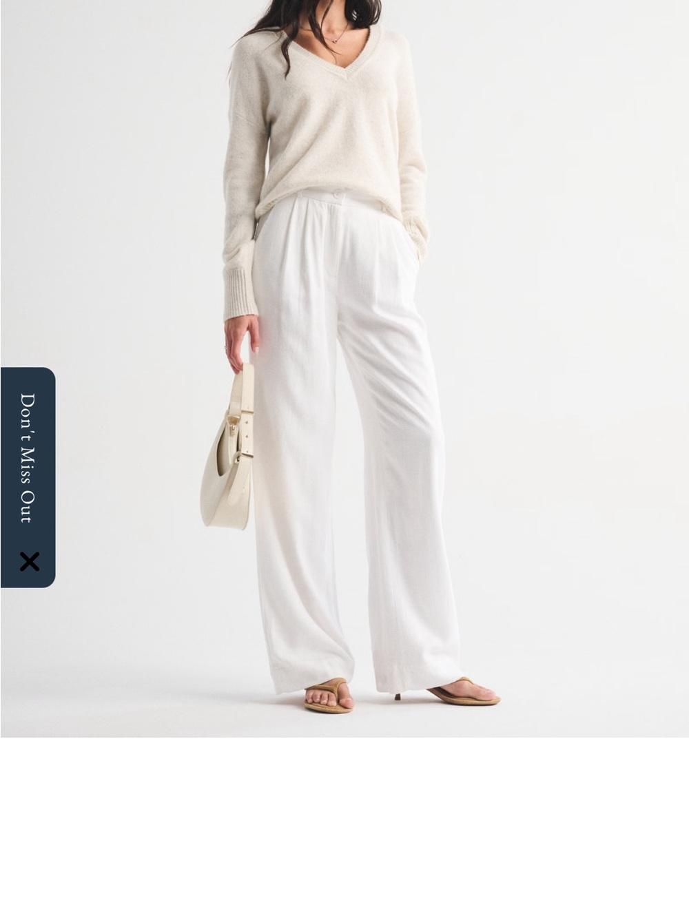 Abercrombie Sloane Classic Linen White Wide-Leg women’s Pants